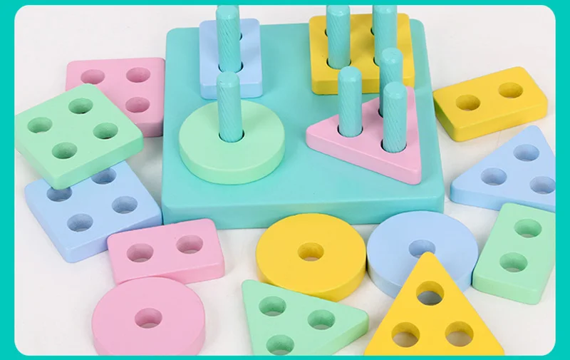 Игрушки Монтессори, Обучающие деревянные игрушки для детей, раннее обучение, упражнения, возможность использования рук, геометрические формы, соответствующие игры