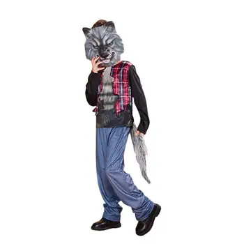 

Halloween Masquerade Carnival Purim Masked Ball Rave Party Wolf Killer Cosplay Horror Wolf Costume with Mask