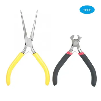 

2pcs New Portable Jewelry Pliers Tool Equipment End Cutting Pliers Needle Nose Pliers for DIY Handcraft Making Processing Design