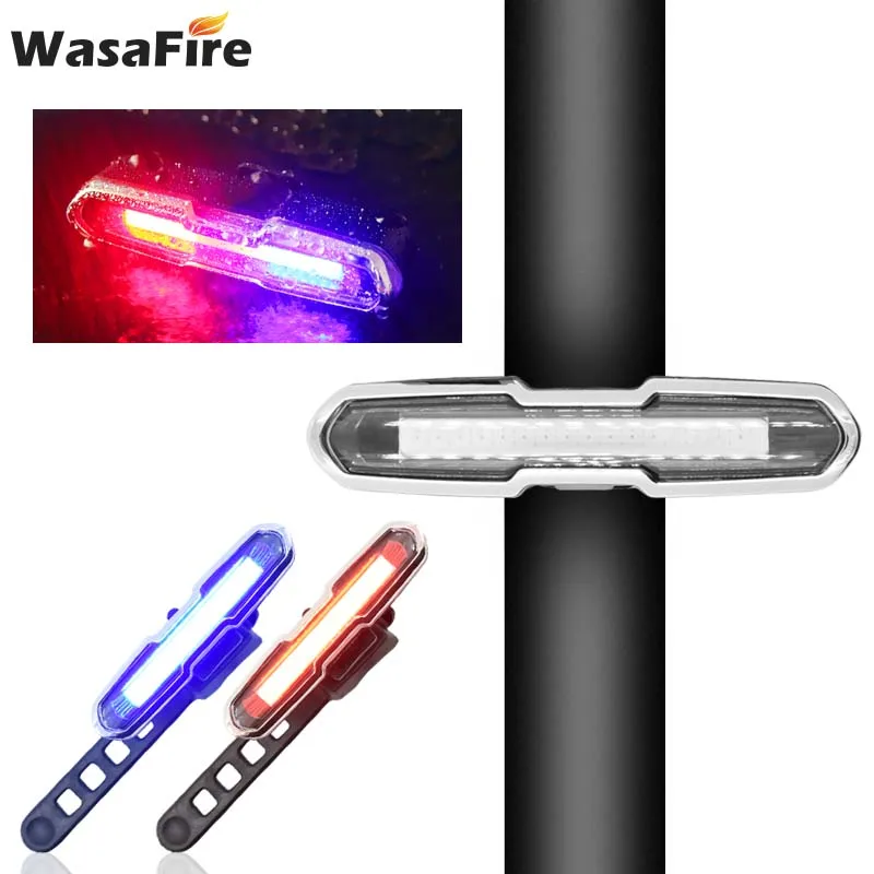 WasaFire USB Перезаряжаемые задняя подсветка на велосипед светильник 5 режимов Светодиодный задние фонари велосипеда езда на велосипеде хвост светильник ночной езды безопасности Предупреждение лампы