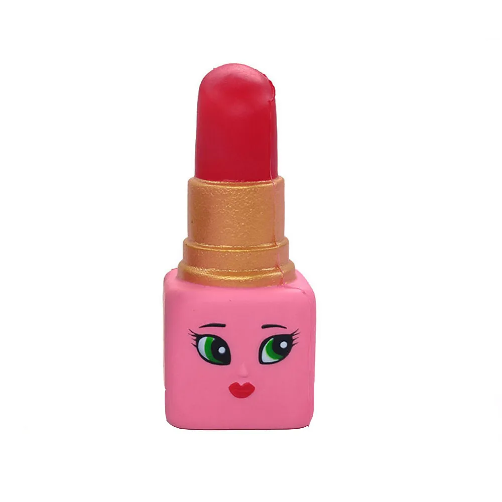 beauty Lipstick Slow Rising Squeeze Relieve Stress Toy Simulation cosmetic decompression Slow rebound toy #A