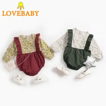 

Newborn Baby Bodysuit Summer Clothes Boys Girls Jumpsuit Floral Long Sleeve Cotton Clothes Infant Outfits 0-18M for Kids Gifts