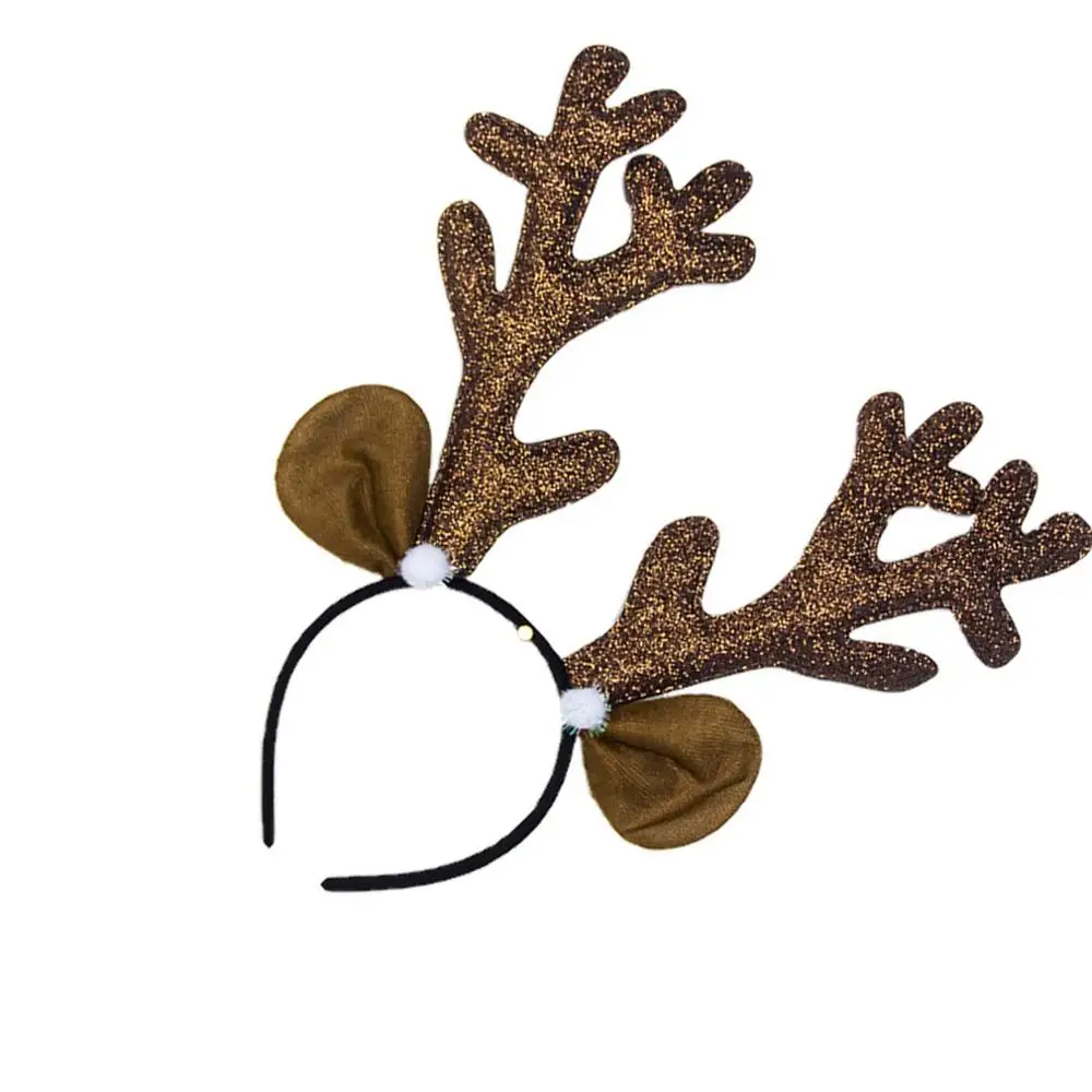 Милый Рождественский Большой рога оленя для волос галстук повязка на голову Рождественское украшение ткань Рождественская головная повязка для взрослых аксессуары для волос