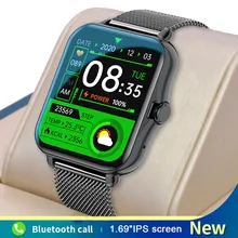 2021 nowy połączenia Bluetooth inteligentny zegarek mężczyźni kobiety Smartwatch ekg opaska monitorująca aktywność fizyczną wodoodporna 1 69 cal ekran dotykowy dla Android iOS tanie i dobre opinie KALOSTE CN (pochodzenie) Z systemem Android Wear Na nadgarstek Zgodna ze wszystkimi 128 MB Krokomierz Rejestrator snu