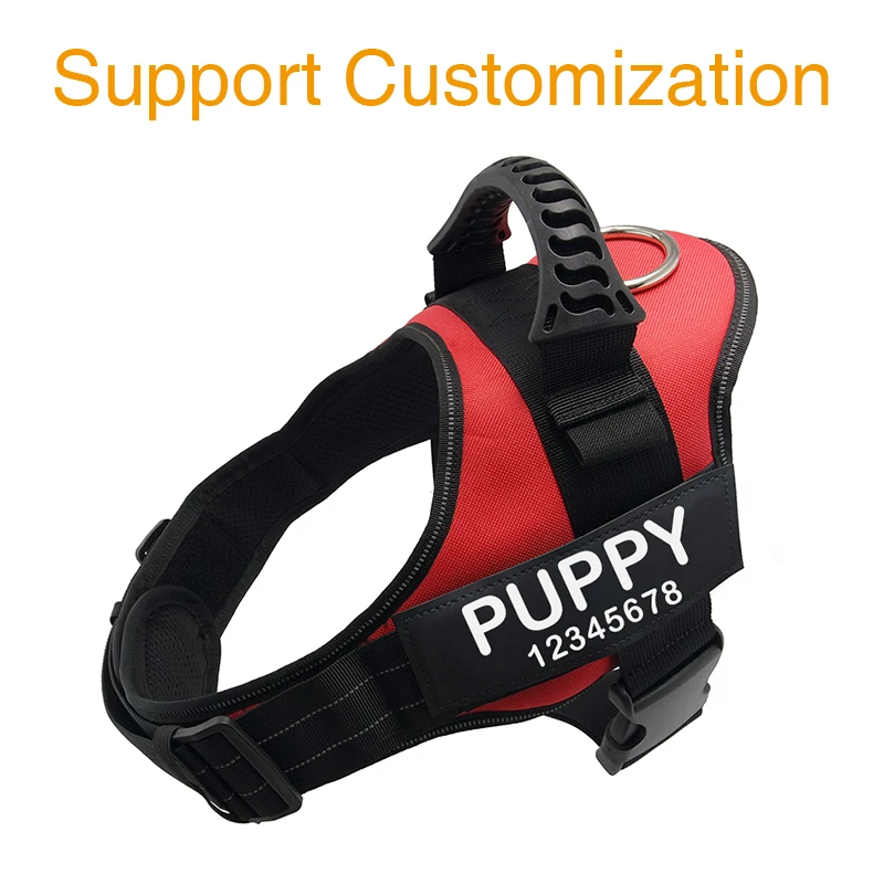 Comprar Arnés de perro etiqueta de identificación personalizada perro arnés K9 perro nombre Collar chaleco etiqueta personalizada etiqueta reflectante nombre de Perro etiqueta suministros para mascotas