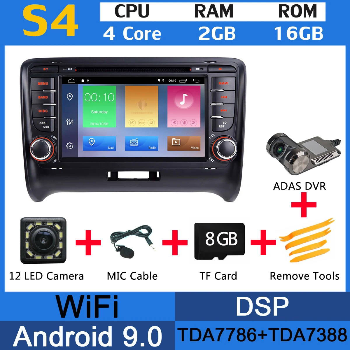 MTK ADAS " PX6 4G+ 64G Android 9,0 автомобильный dvd-плеер для Audi TT 2006-2013 радио gps Навигация стерео Мультимедиа DSP Авто CarPlay головное устройство - Цвет: MTK ADAS