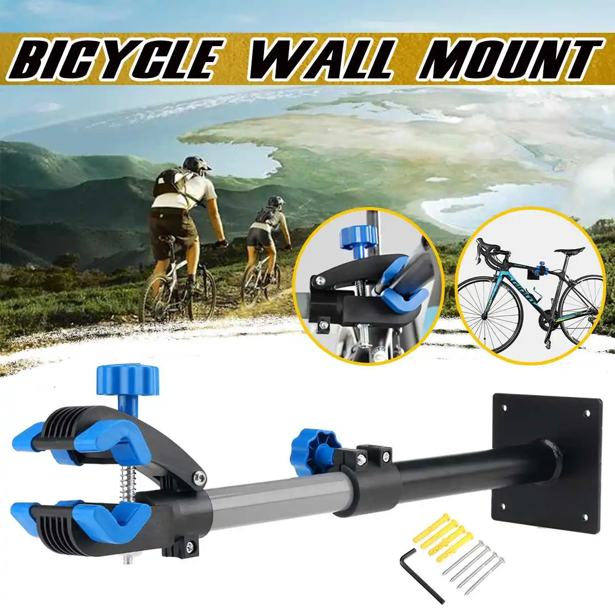 Foldable Heavy Duty Bicycle Repair Stand Wall Mount Bike Maintenance