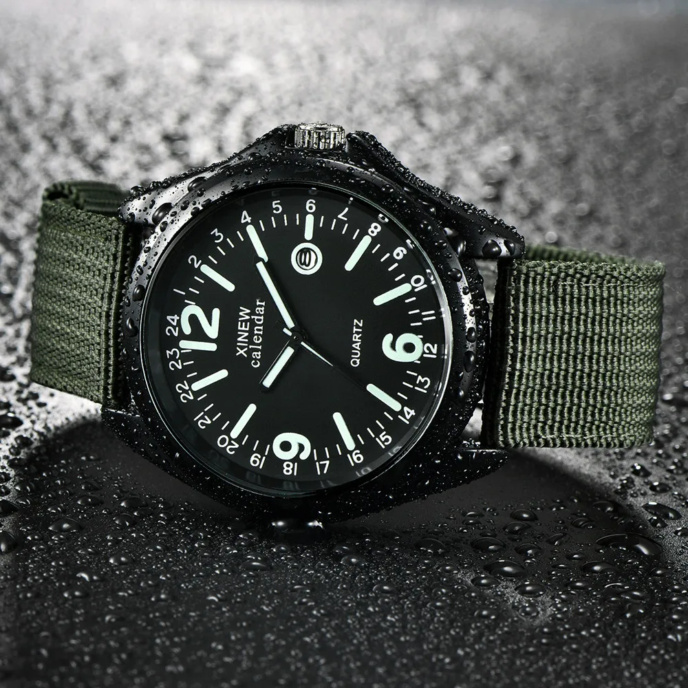 Военные мужские кварцевые армейские часы с черным циферблатом, роскошные спортивные наручные часы, мужские светящиеся часы, Лидирующий бренд, Relogio Masculino