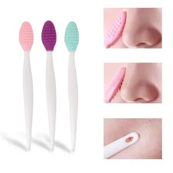 

2019 New Double-sided Silicone Wash Face Nose Blackhead Remover Brush Exfoliating Cleaning Brush Tool