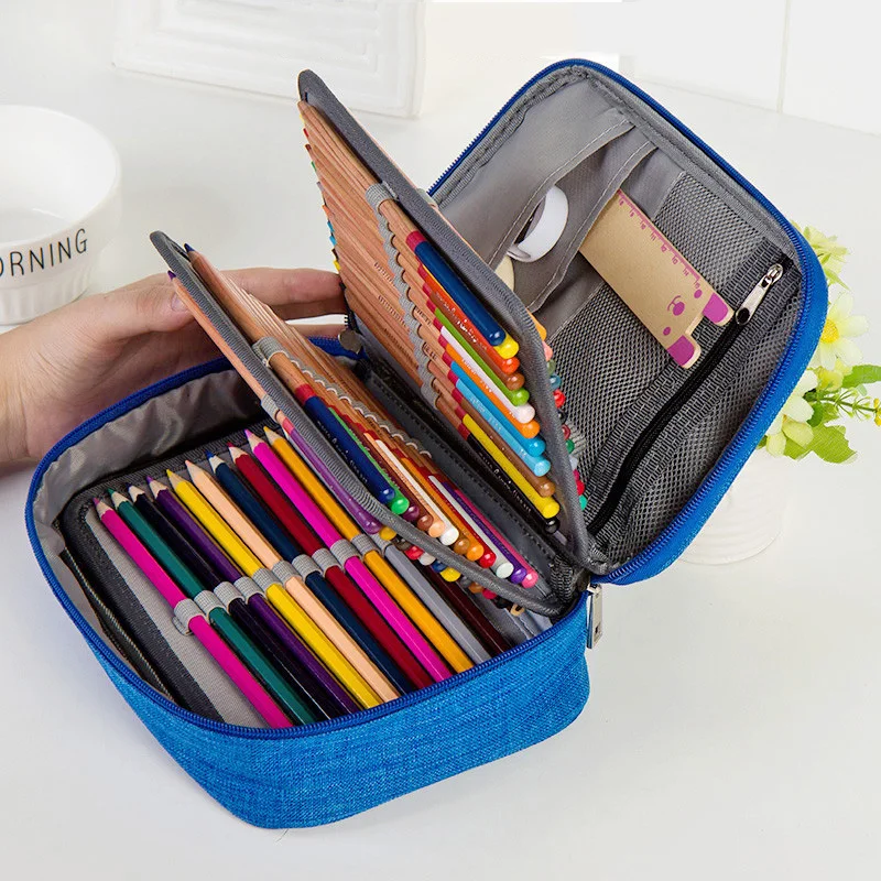 Canvas Pencil Case Big 72 Holes Back To School Pencilcase For Girls Boys Pen  Box Large Cartridge Bag Stationery Kit Black Pouch - Pencil Cases -  AliExpress