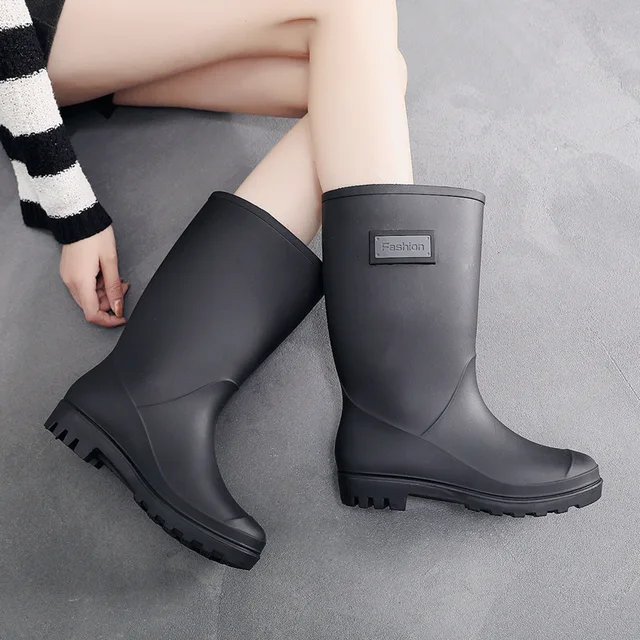 Zapatos de lluvia de tubo medio para mujer, botas de agua acolchadas y  desmontables gruesas de algodón, Botas de lluvia cálidas, zapatos para mujer,  funda de zapata de goma para adultos| | -