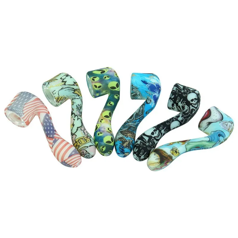 

4.6 Inch Silicone Luminous tobacco pipe Straw Pipes For Smoking Weed Pipe Tobacco Glow Cigarette accessories