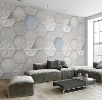 

[Self-Adhesive] 3D Hexagon Pattern WG189 Wall Paper mural Wall Print Decal Wall Murals Belly