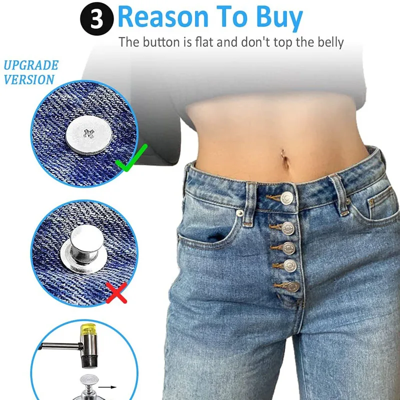 Metal Snap Button Jeans | Removable Button Jeans | Sew