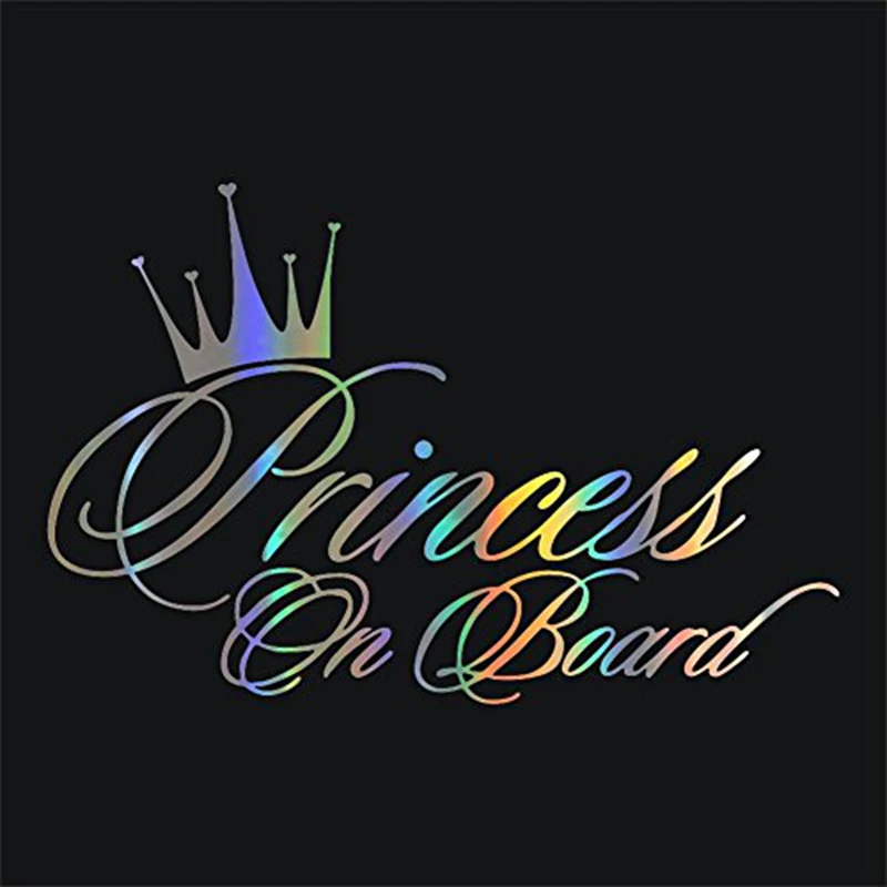 

Car Sticker Princess Baby on BoardFunny Decal Reflective Laser Styling Personality Sunscreen Waterproof Lovely Vinyl,17cm*11cm