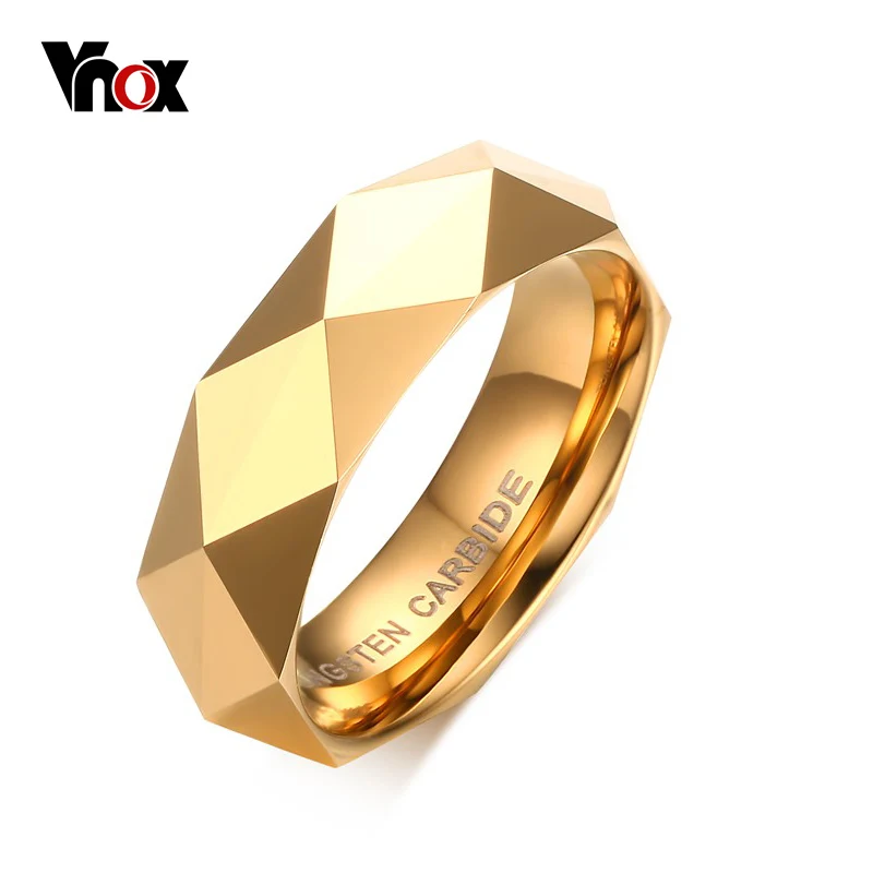 Мужское обручальное кольцо Vnox из карбида вольфрама размер США 6 7 8 9 10 11 золотого
