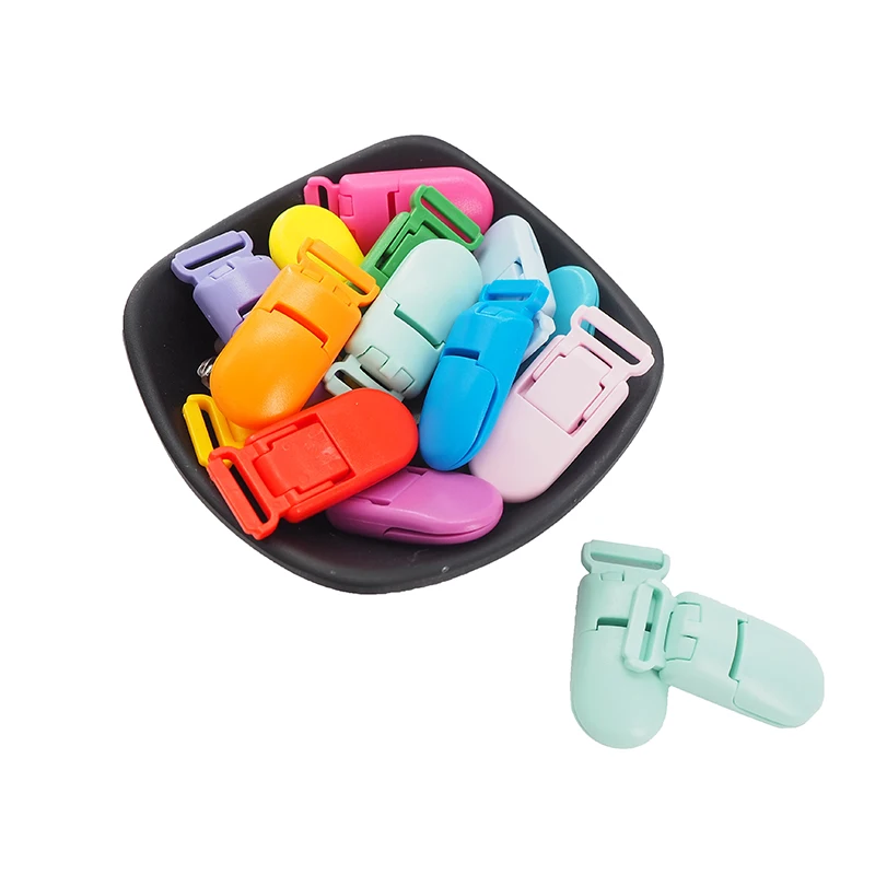 

Chenkai 50PCS 15mm Plastic Baby Pacifier Clips Transparent Pacifier Clips Soother Nipple Clip For DIY Infant Teething Clip Chain