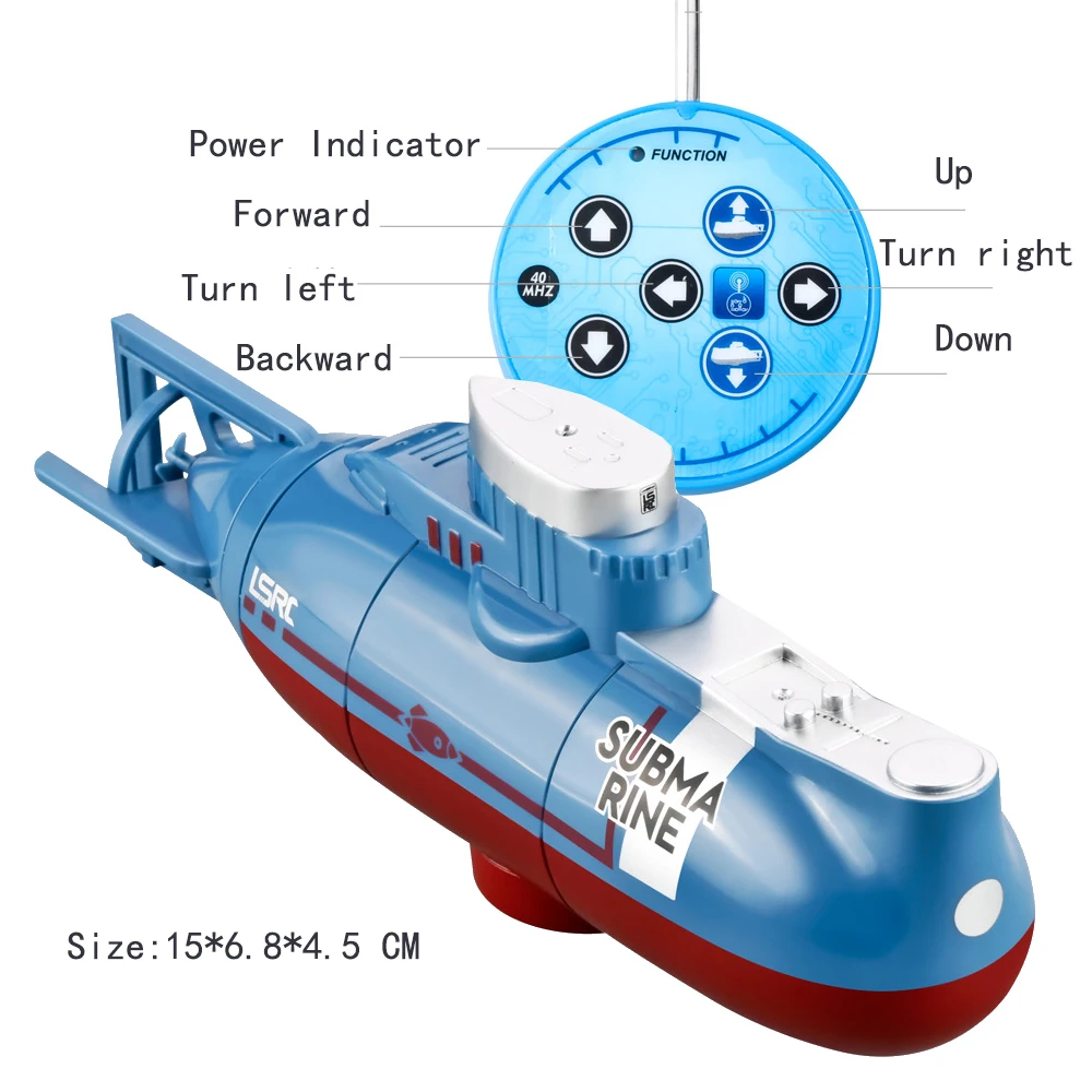 Remote Control Submarine Fish Tank Aquarium Toys for Kids Children Rc Boat Under Water Toy Boy Electric Ship Girl 6 8 Years Old