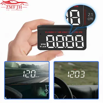 Nuovo M5 Auto HUD OBD2 Head Up Display Consumo di carburante Liquido di raffreddamento Tensione Proiettore Parabrezza Auto Elettronico di velocità eccessiva RPM Allarme