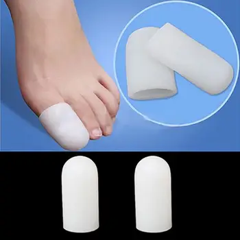 

1Pair Soft Silicone Toe Caps Blisters Corns Pain Relief Foot Care Caver Cap Finger Toe Protector Silicone Gel Cover Cap Pain