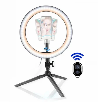 

USB Dimmable Ring Light LED Selfie Ringlight Photography Lamp Bluetooth Remote Control with Tripod Stand for Makeup Youtub Video