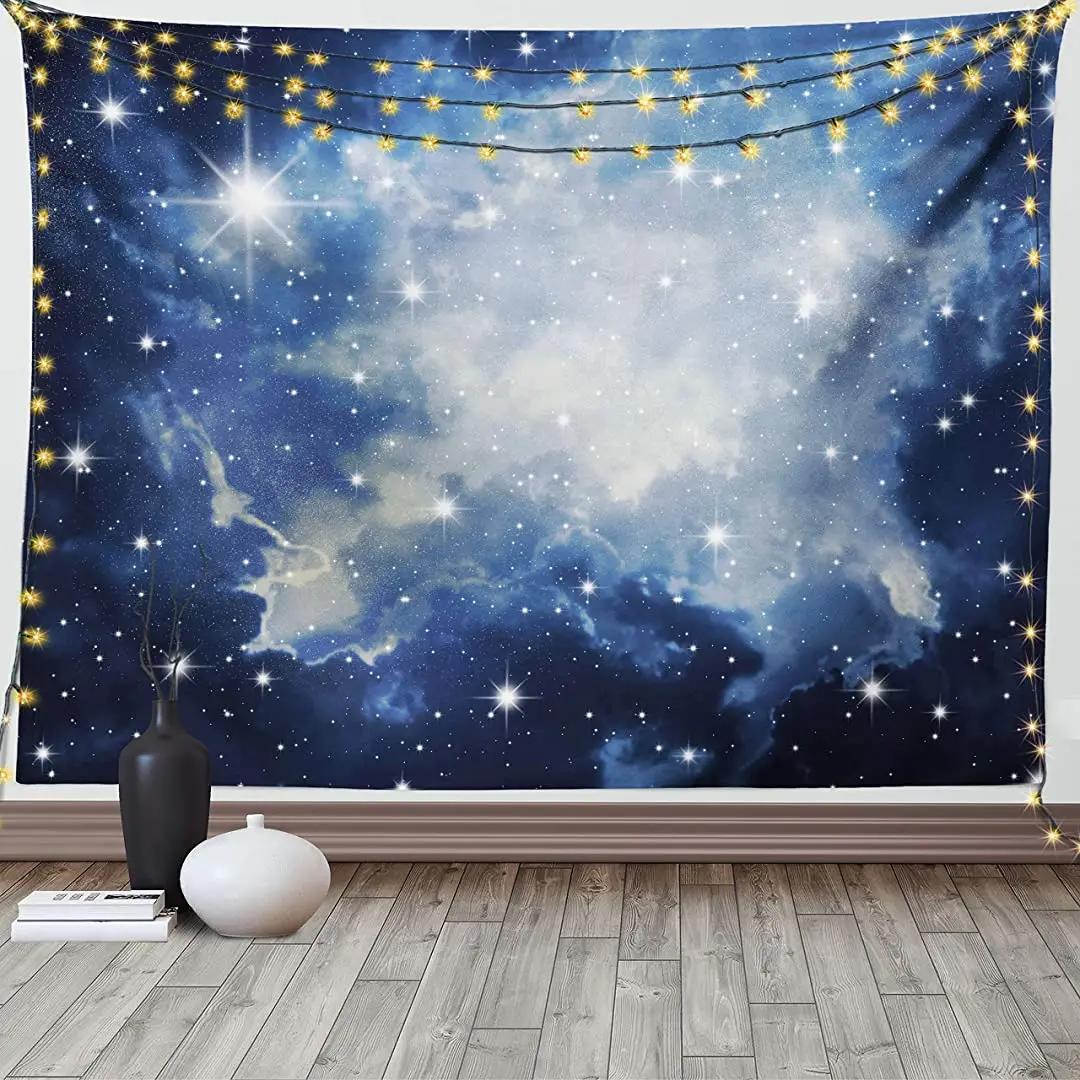 Ambesonne Constellation Tapestry Blue Galaxies in The Night Sky with Celestial Image of Stars and Fog an Illustration | Дом и сад