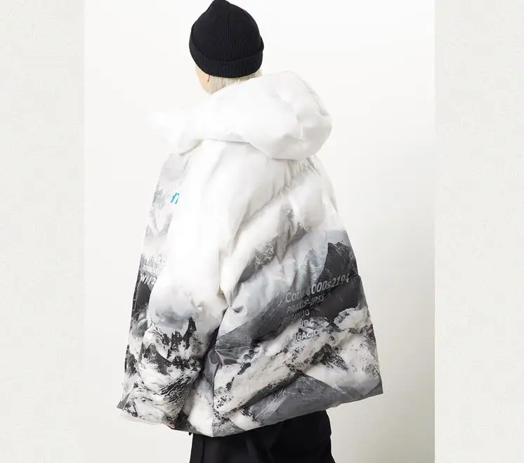 

Gradient transparent cotton clothing women's bread clothing jacket thickening loose hip hop street winter lovers