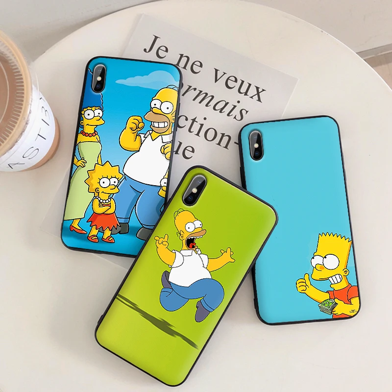 Для iPhone 6 6s 7 8 Plus X XR XS Max 5 5S SE чехол для телефона смешной Симпсоны Мягкий ТПУ |