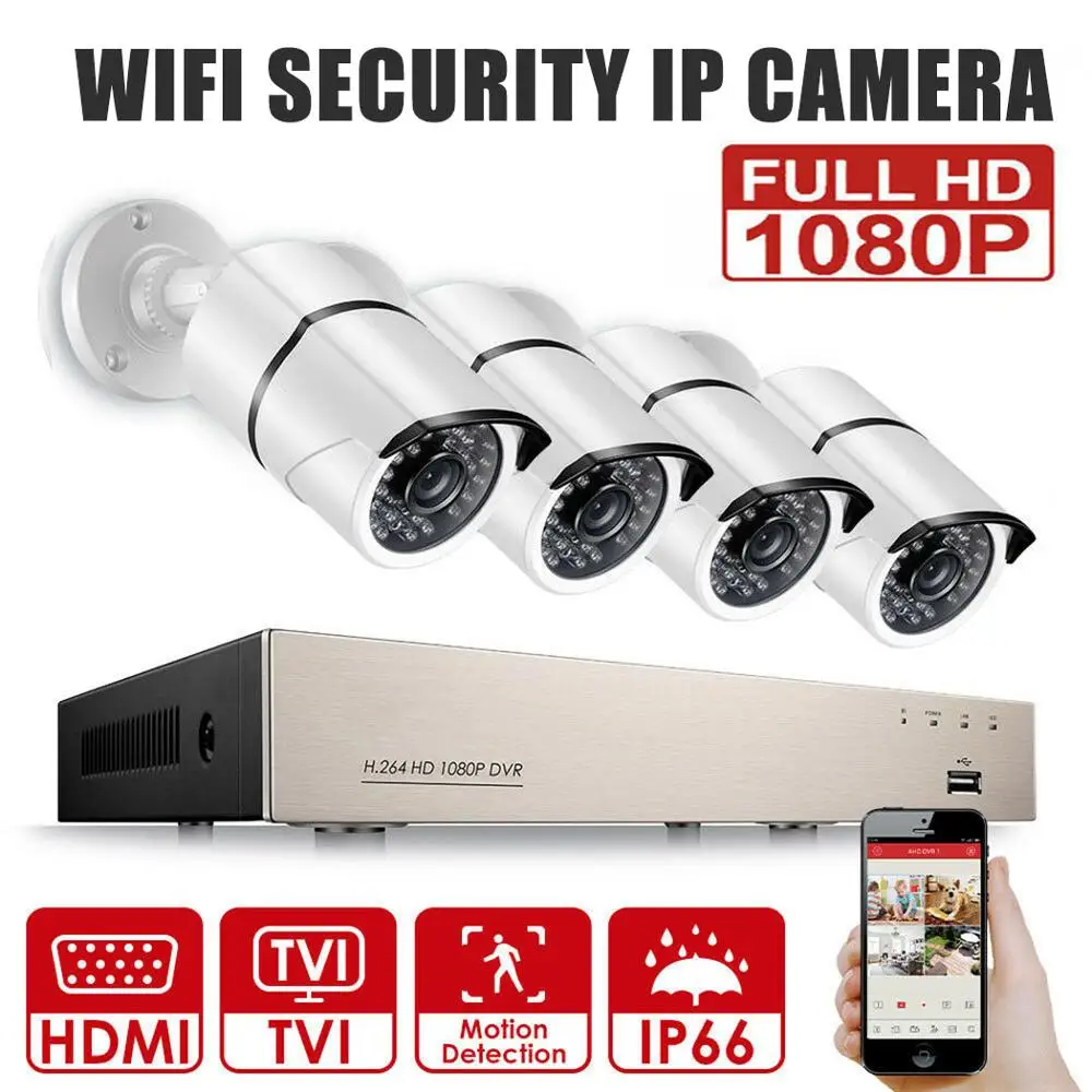 

DVR Kit security 4 camera system cctv video recorder hd 4ch security mini motion detection dvr night vision motion sensor 1080P