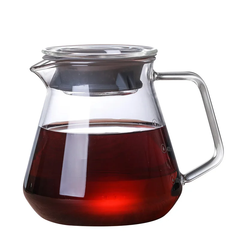 

SHXING Hario Style Coffee Glass and Pot Set Japness V60 Filter Reusable Filters 300ml/600ml