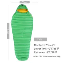 AEGISMAX LETO Camping Ultra-Light Goose Down Mummy Sleeping Bag Easy Carry Year-Round Backpacking