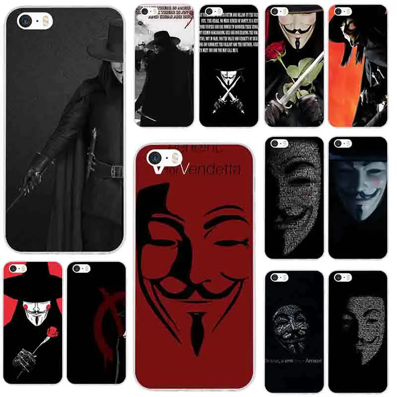 

Fawkes Anonymous Mask Soft TPU Phone Cases Cover for iPhone 8 7 6 6S Plus X XR XS Max 10 5 5S SE 5C 4 4S Coque Bags