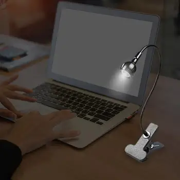 

DC 3-5V Practical USB Clip-on Base LED Reading Light Eye-care Adjustable Clamp Flexible Rotation Hose Table Studying Hose Lights
