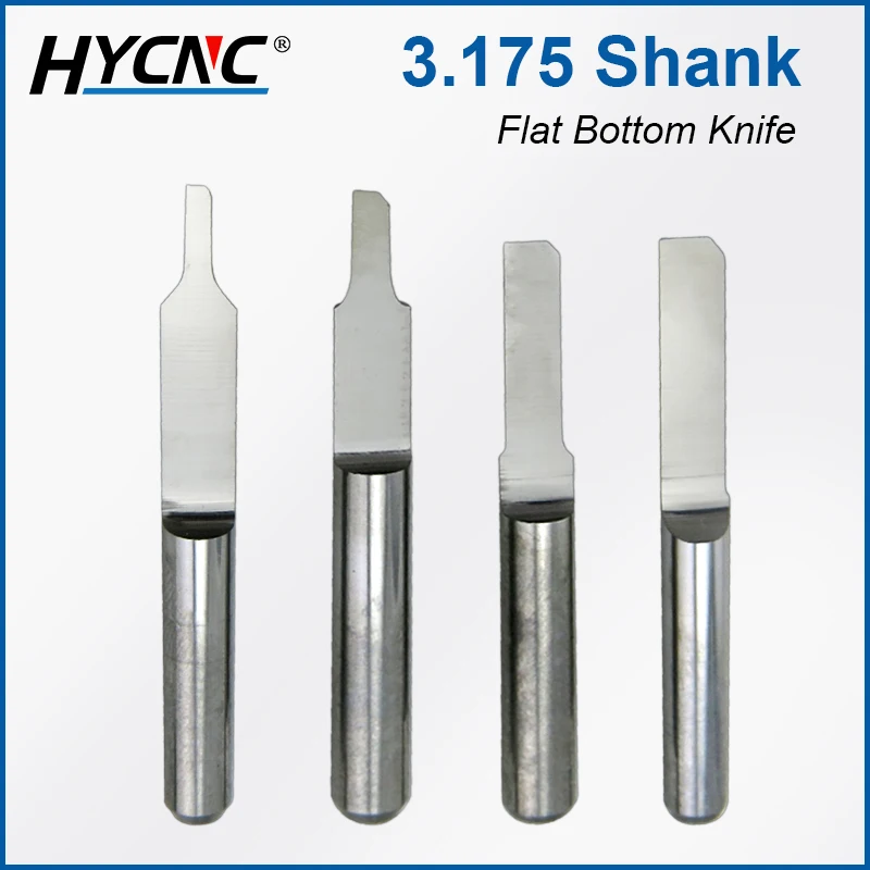 

1 шт. 3,175 мм нож с плоским дном, точный фрезерный инструмент с ЧПУ, деревообрабатывающий режущий нож, нож для резьбы из карбида вольфрама