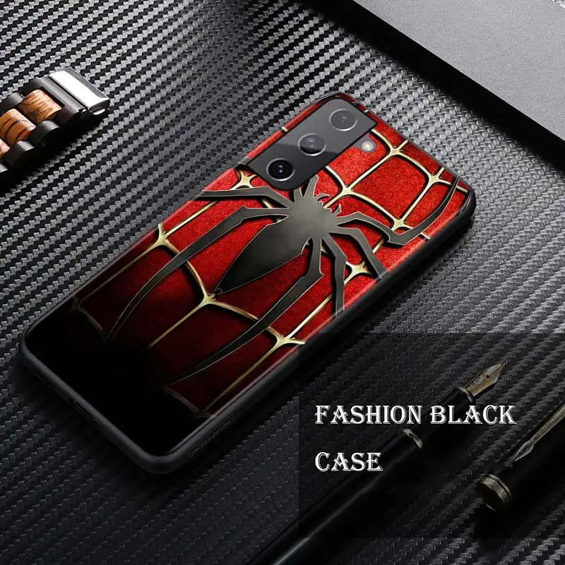 cute phone cases for samsung  Spider Man Logo Silicone Cover For Samsung Galaxy S21 S20 FE Ultra S10 S10E Lite S9 S8 S7 Edge Plus Phone Case silicone cover with s pen