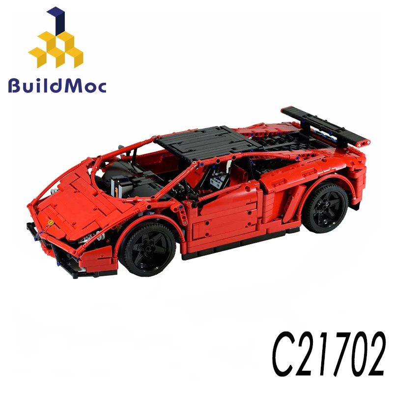 BuildMoc для MOC Lamborghini Audi R8 V10 Ferrarii 458 Строительные блоки Набор игрушек DIY развивающий подарок для детей на день рождения