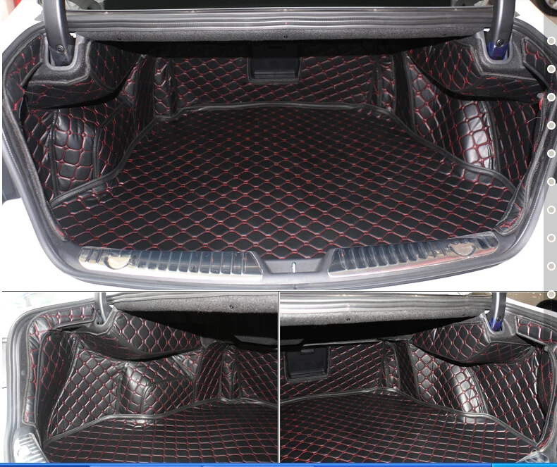 

Non Slip Easy Clean Wholy Surrounded No Ordor Special Car Trunk Mats+back+two Sides Mats for KIA K7 Waterproof Leather Carpets