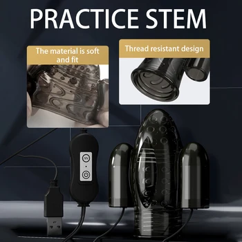 Glans Powerful Vibrator Penis Trainer Sleeve Sex Toys for Men Penis Stimulator Delay Ejaculation Male Masturbation 20 Speeds 5