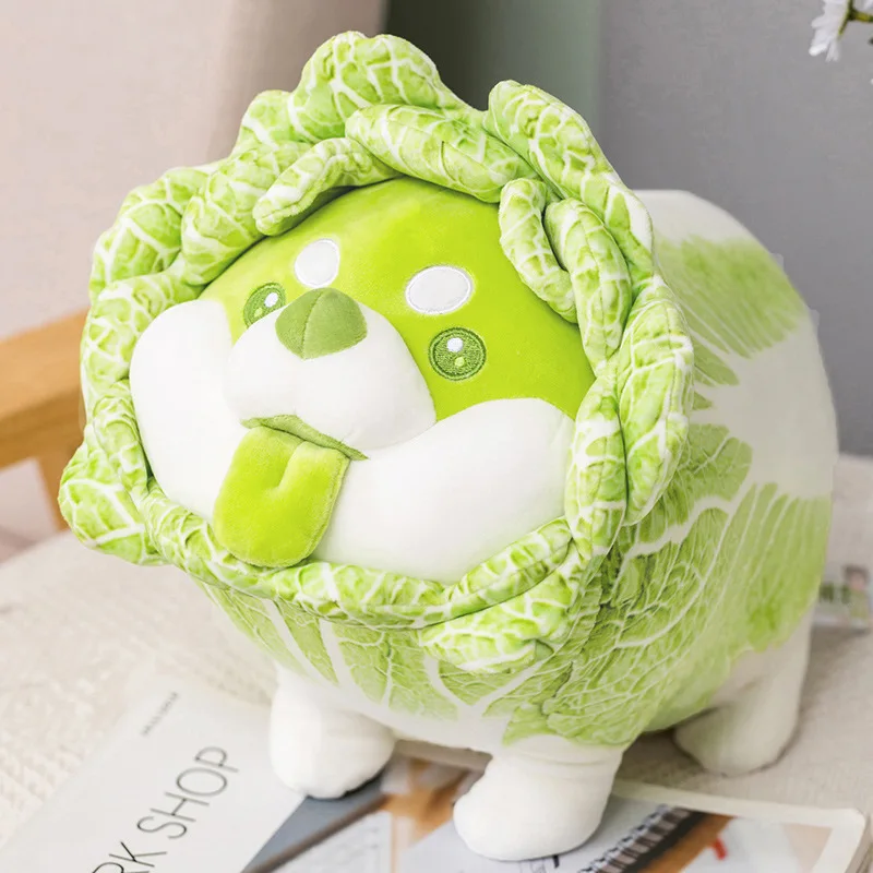 thumbnail image 1 of Cute Creative Buttocks Cabbage Shiba Inu Dog Japan Vegetable Dog Plush Toys Throw Pillow Stuffed Animal Sofa Cushion Xmas Gift, 1 of 5