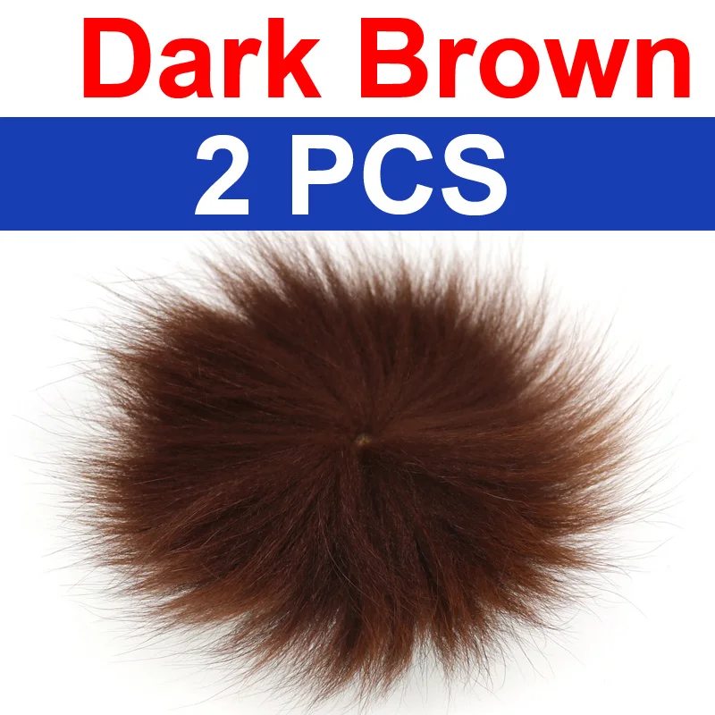 2pcs dark brown Bimoo 2 шт., песец, Полярный хвост, меховые волосы для завязывания мушек, стример, приманка, лосось, стальная головка, мухи, тонкое волокно, материал для завязывания мушек - Цвет: 2pcs dark brown