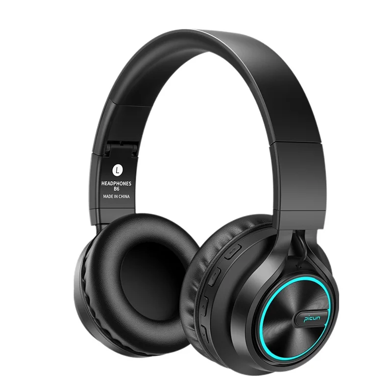 black Гарнитура для наушников, аудио, Bluetooth, большие беспроводные наушники, беспроводные наушники для компьютера, ПК, головной телефон, iPhone, с микрофоном, TF - Цвет: black