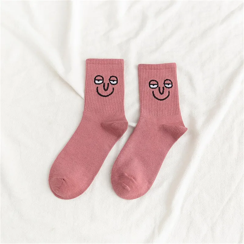 Харадзюку, уличная одежда, женские носки, Осень-зима, теплые хлопковые носки, повседневные, хип-хоп, забавные носки, Calcetines Mujer Sokken Skarpetki - Цвет: Pink