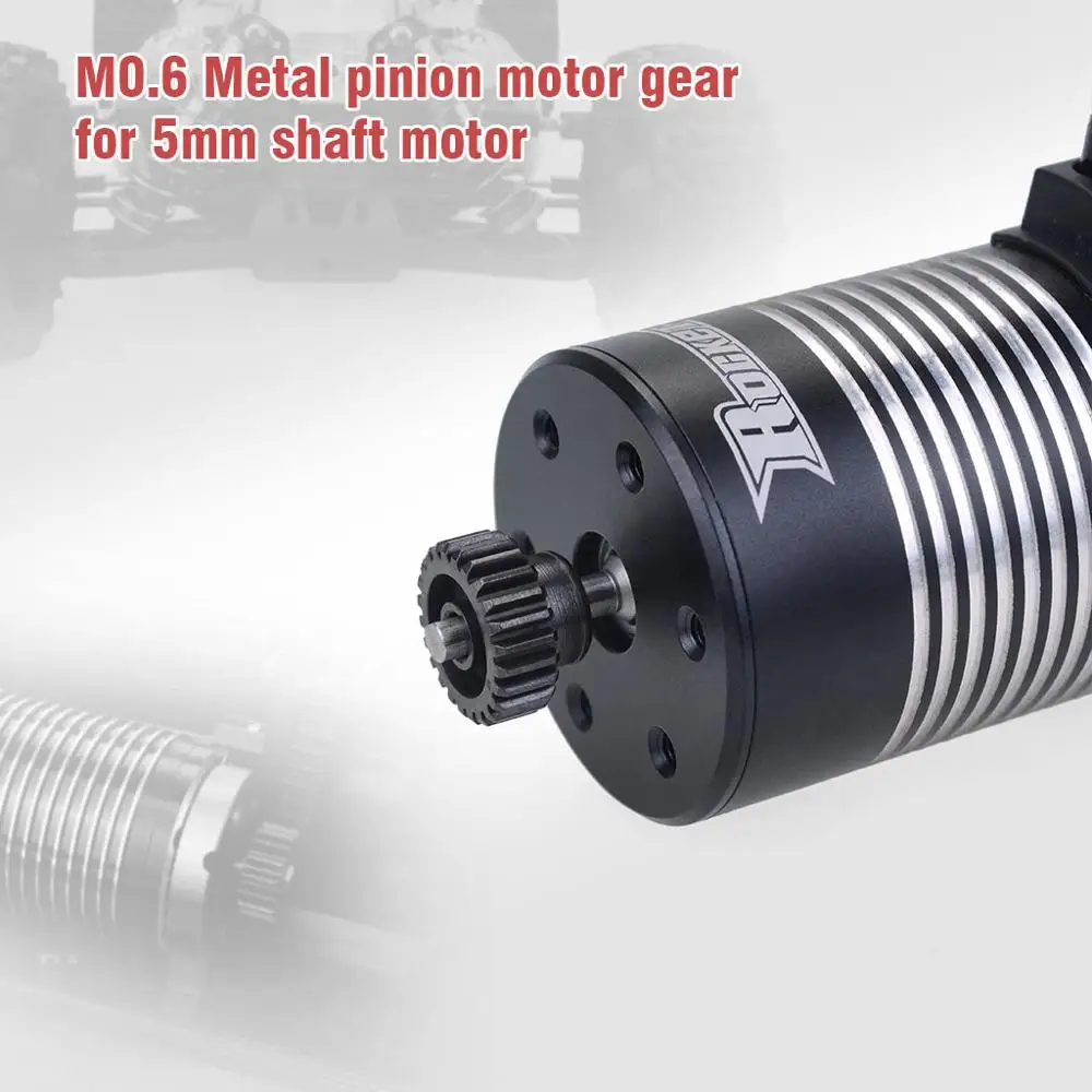 SURPASS HOBBY M0.6 5mm 17T 18T 19T 20T 21T 22T 23T 24T 25T 26T 27T 28T Metal Pinion Motor Gear for RC 1/8 Car Motor Part