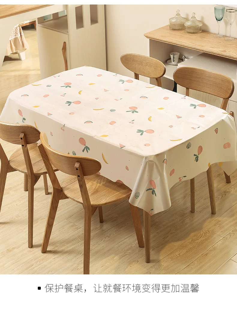

Oilproof Table Cloth Nordic Simple Tablecloth Waterproof Tablecloth Tea Table Cloth Household PEVA Cover Table Mat