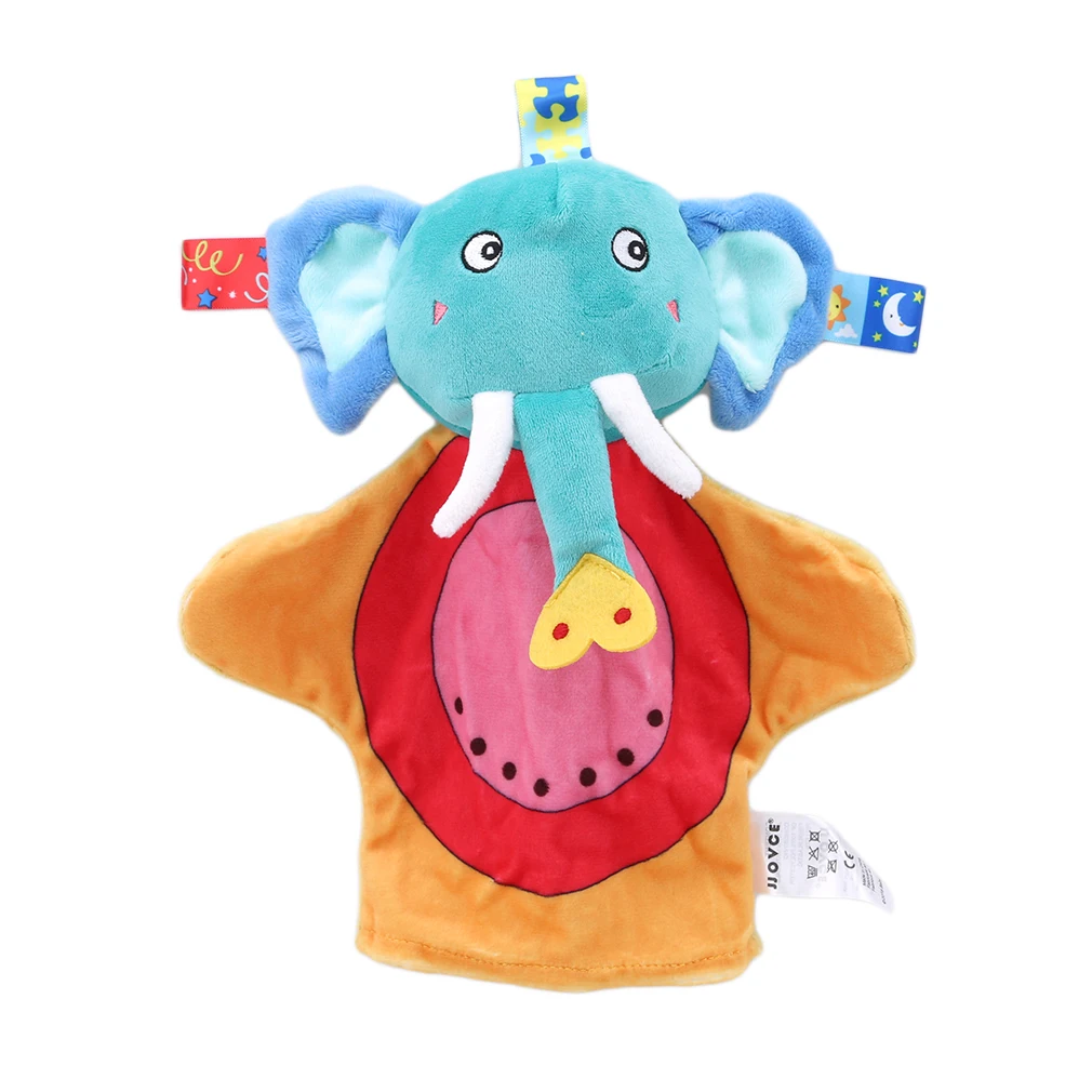 elephant 0-12 месяцев Детские игрушки корова/Слон Милые Ручные куклы Muppet детские игрушки-марионетки Мультяшные Животные Мягкие плюшевые игрушки для малышей - Цвет: elephant