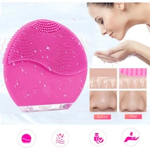 Силиконовая Очищающая щетка для лица, звуковая вибрация, очиститель для лица, Глубокая чистка, Водонепроницаемая силиконовая Очищающая щетка, водонепроницаемый массаж