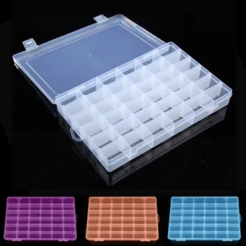 

36 Compartment Storage Box Practical Adjustable Plastic Case for Bead Rings Jewelry Display Organizer