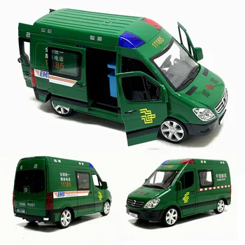 

Mercedes-Benz Sprinter 1:32 Sound and Light Pull Back Four-door Door Express Delivery Alloy Car Model Toy Children's Alloy Pull