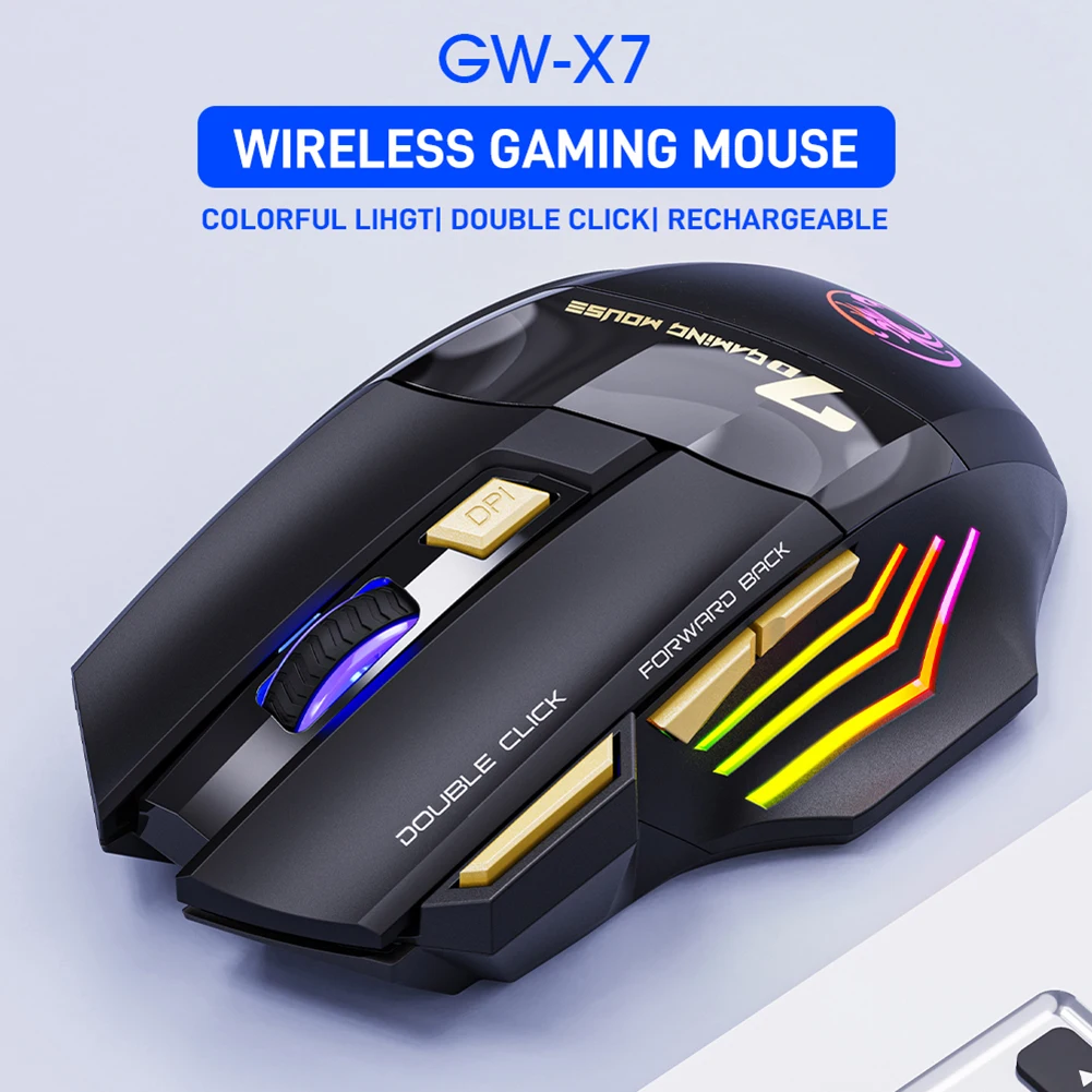 IMice GW-X7 2 4 ГГц перезаряжаемая беспроводная мышь RGB с 7 кнопками для компьютера