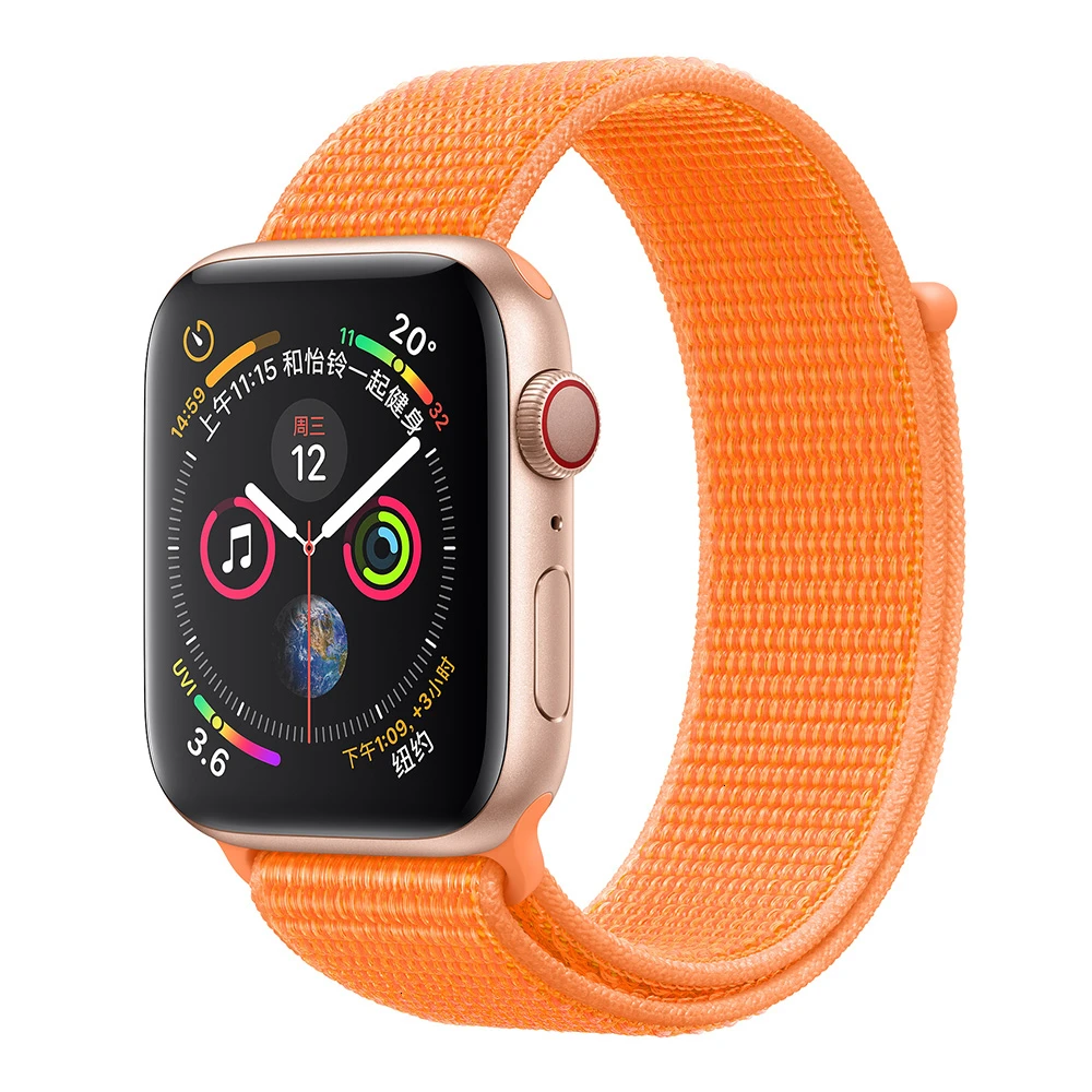 Нейлоновый ремешок для Apple Watch series 5 44 мм iwatch 42 мм ремешок 38 мм 40 мм iwatch sreies 4 3 2 pulseira браслет ремешок для часов - Цвет ремешка: Papaya
